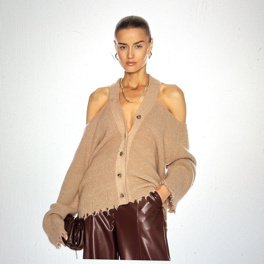 Nanushka Hee Cardigan in Latte Worn Once Brand New! 👏
